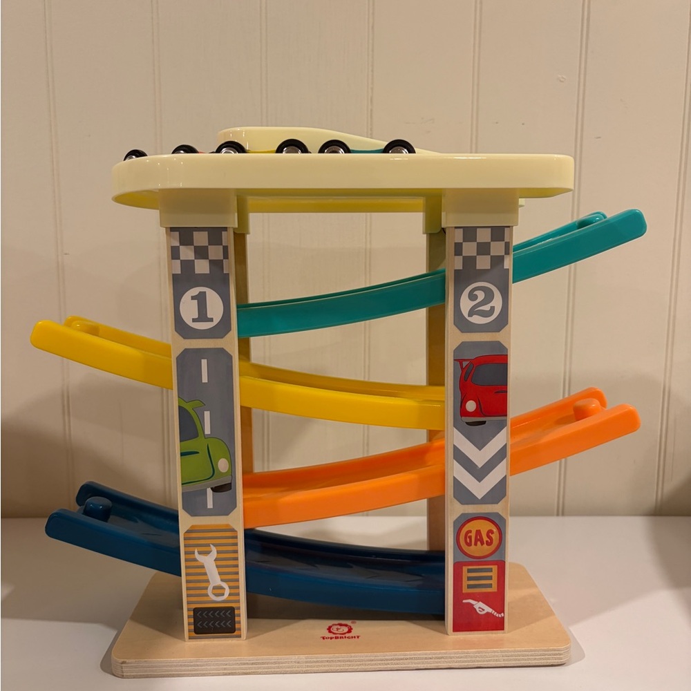 Top Bright Wooden Ramp Racing Car Toy Montessori Toddler Preschool Toy - Picture 8 of 8